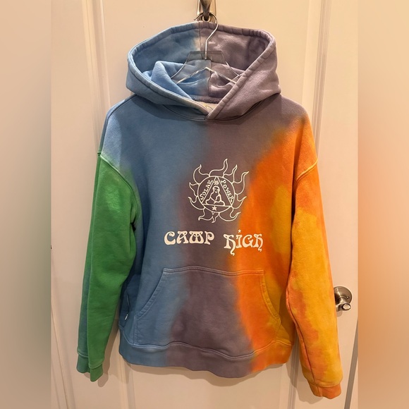 CAMP HIGH Northern Lights Tie-Dyed Loopback Cotton-Jersey Hoodie M